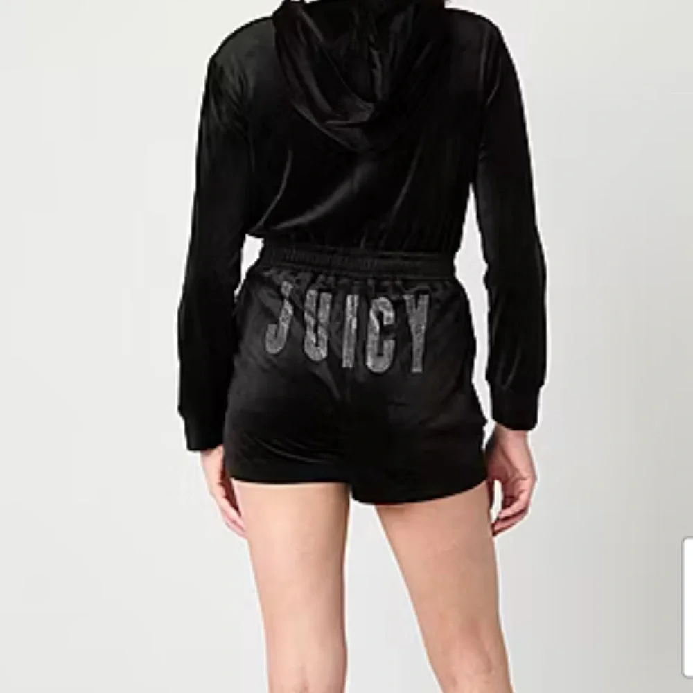 Juicy Couture Black Velour Hooded Romper - Picture 5 of 7